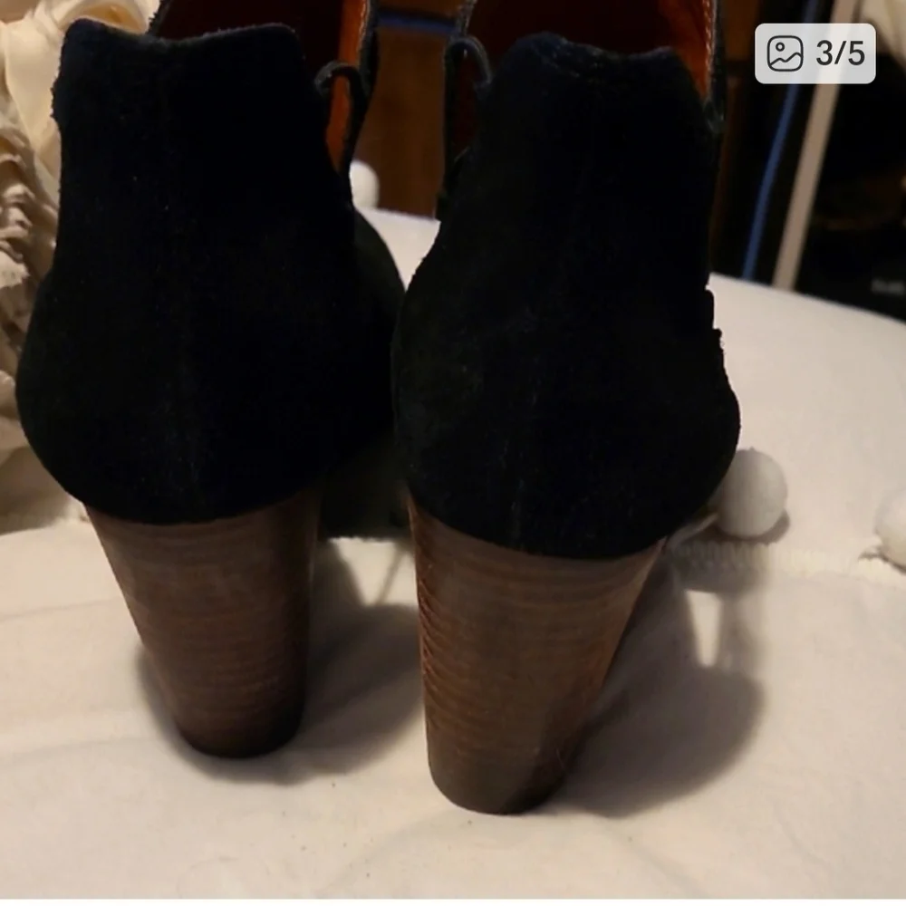 Lucky Brand Black Wedge Booties